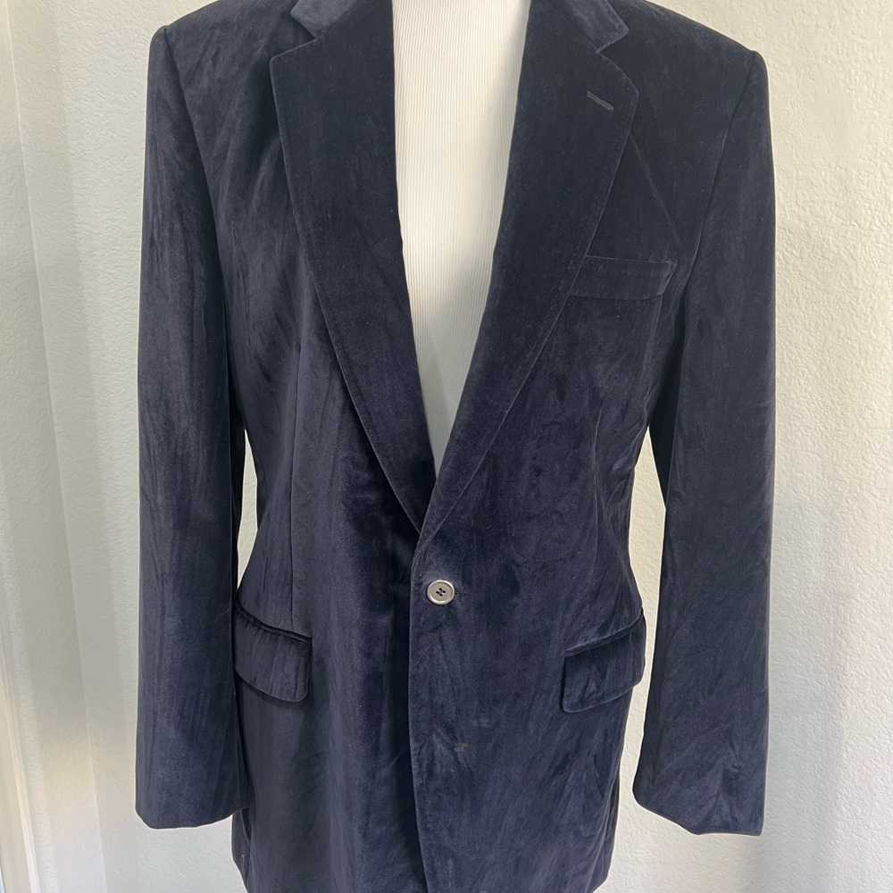 Dolce & Gabbana Navy Velvet Blazer